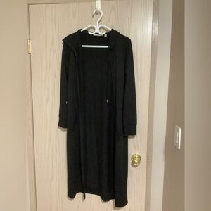 Cyrus Black Hooded Long Cardigan